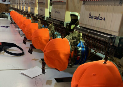 Caps Being Embroidered