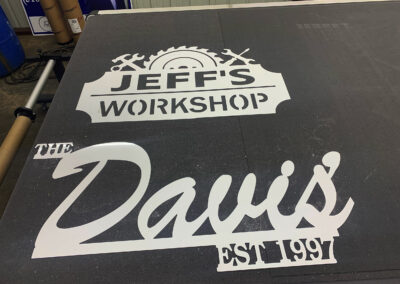 Cutout Aluminum Signs – Jeff’s Workshop & The Davis’