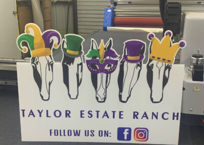 Taylor Estate Ranch Mardi Gras Cut Out Sign